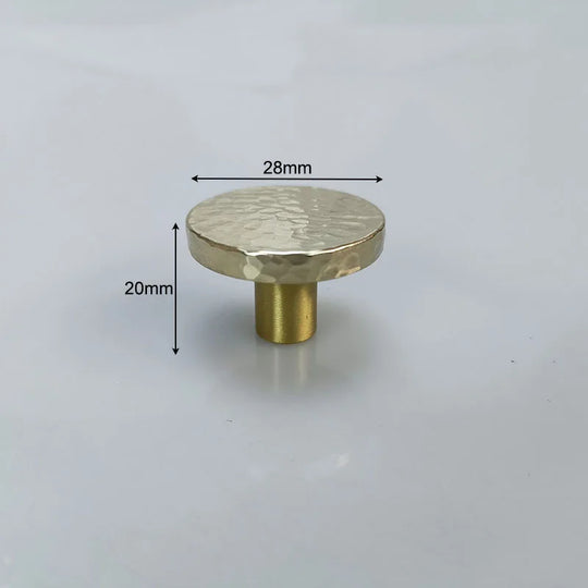 Hammered Brass Cabinet Handles – Light Gold Knobs and Pulls for Furniture