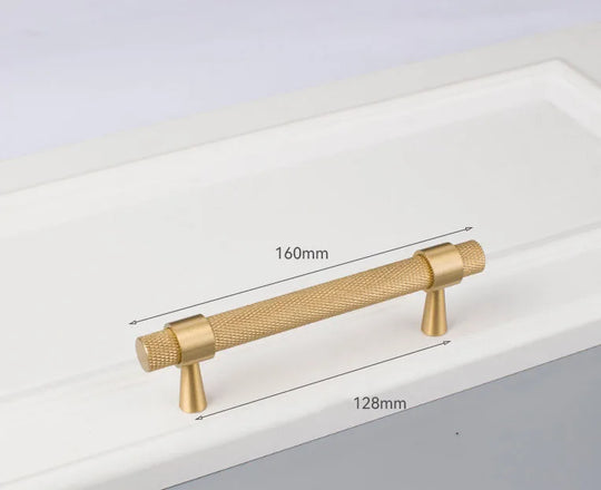 Solid Brass Knurled Cabinet Handles – Gold and Black Pulls and Knobs for Furniture