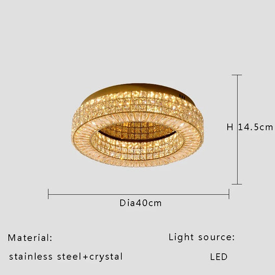 Modern Two-Tier Crystal Ceiling Light for Bedroom &amp; Living Room