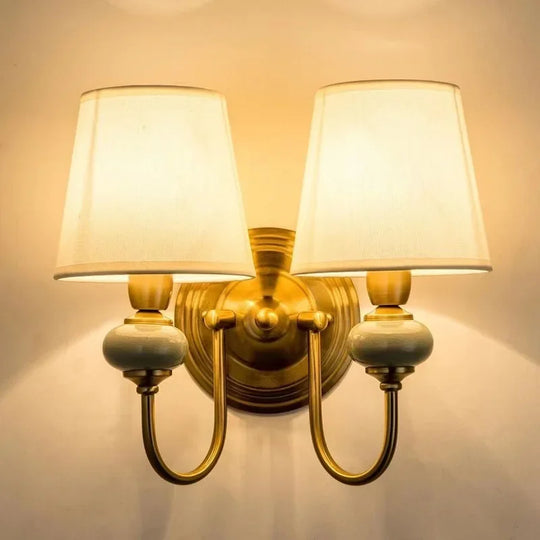 European Style Copper LED Wall Lamp for Bedroom &amp; Living Room