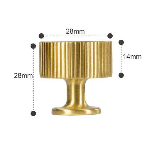 Solid Brass Art Deco Cabinet Handles – Knurled T-Bar Pulls and Knobs for Furniture