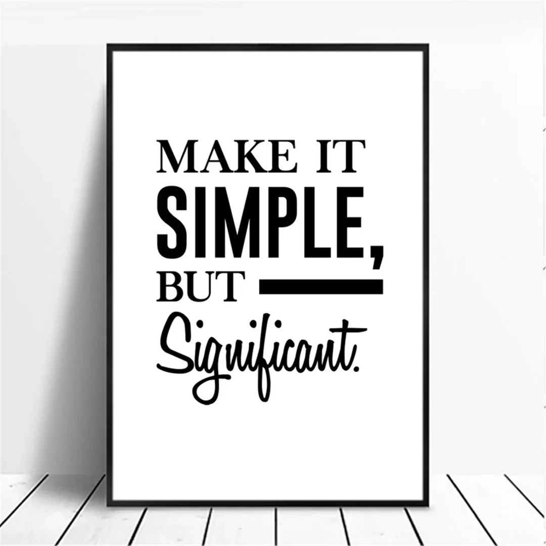 Positive Energy Black White Quote Canvas Wall Art
