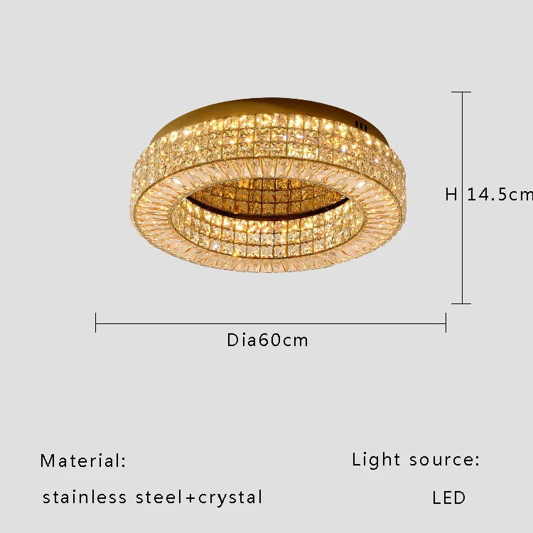 Modern Two-Tier Crystal Ceiling Light for Bedroom &amp; Living Room