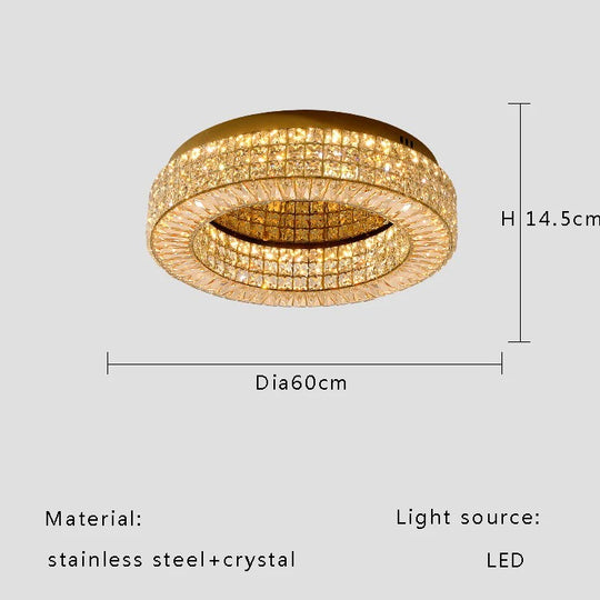 Modern Two-Tier Crystal Ceiling Light for Bedroom &amp; Living Room
