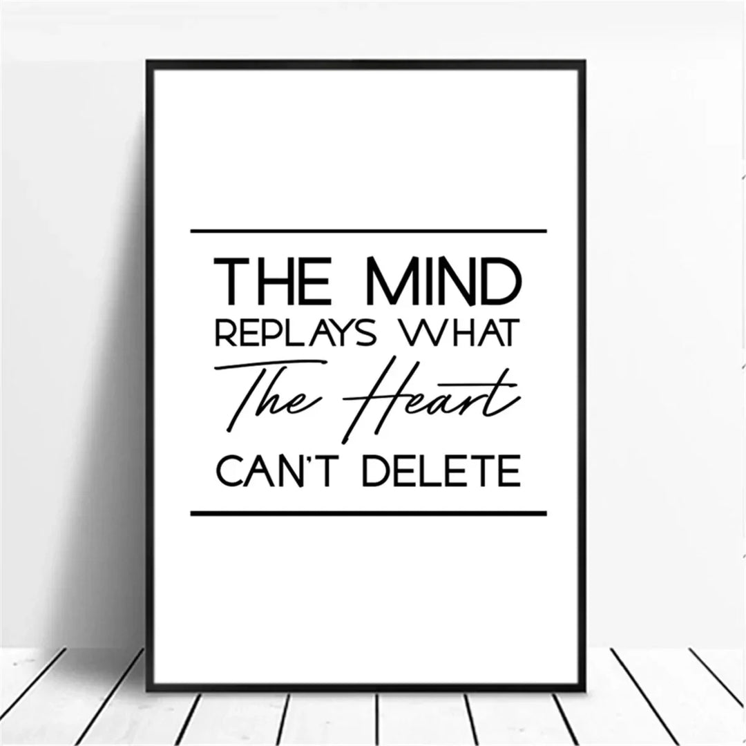Positive Energy Black White Quote Canvas Wall Art