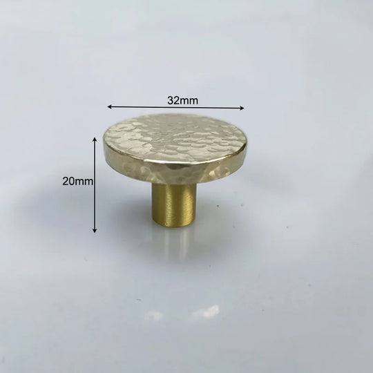 Hammered Brass Cabinet Handles – Light Gold Knobs and Pulls for Furniture