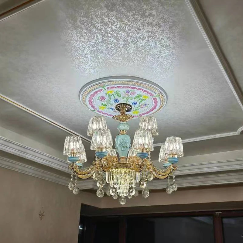 Luxury Umbrella Crystal Chandelier – European-Style Pendant for Villas &amp; Hotels