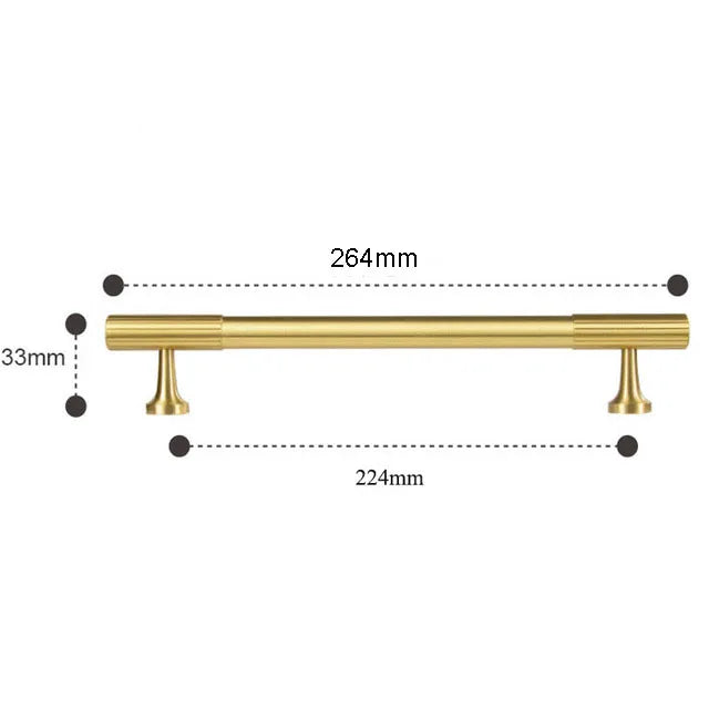 Solid Brass Art Deco Cabinet Handles – Knurled T-Bar Pulls and Knobs for Furniture
