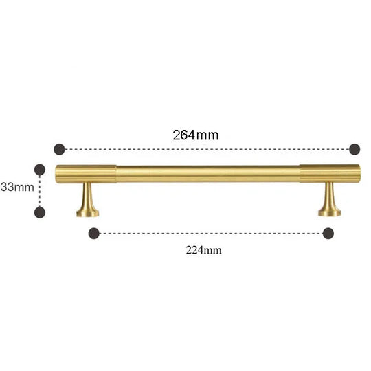 Solid Brass Art Deco Cabinet Handles – Knurled T-Bar Pulls and Knobs for Furniture
