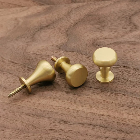 Brass Cabinet Handle &amp; Hook – Dual-Purpose Gold Knob