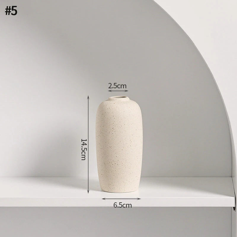 White Ceramic Vase Modern Minimalist Decorative Flower Vase