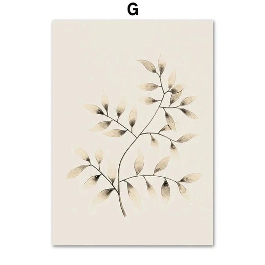 Monstera Fern Leaf Botanical Specimen Canvas Wall Art