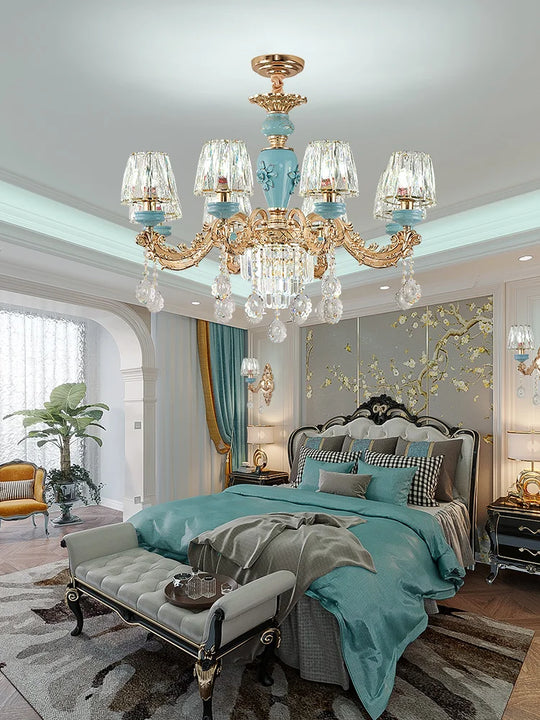 Luxury Umbrella Crystal Chandelier – European-Style Pendant for Villas &amp; Hotels