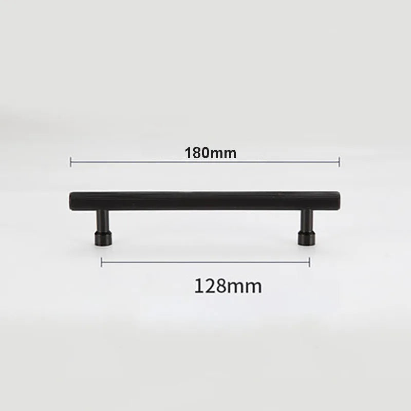 Gold and Black Brass T-Bar Handles – Modern Textured Pulls for Furniture