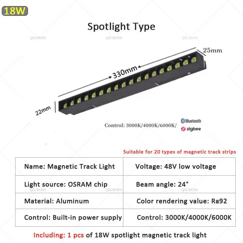 Smart Magnetic Track LED Light – Modern Dimmable Ceiling &amp; Spot Lighting
