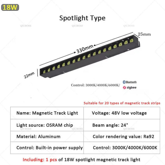 Smart Magnetic Track LED Light – Modern Dimmable Ceiling &amp; Spot Lighting