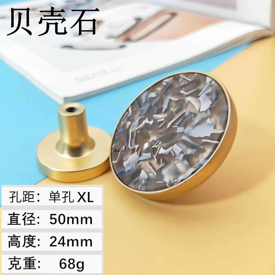 Shell Cabinet Handles – Gold Single-Hole Knobs &amp; Multipurpose Hooks