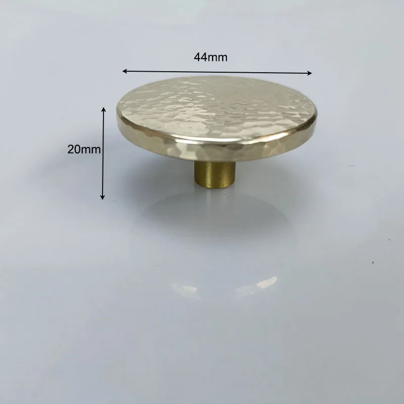 Hammered Brass Cabinet Handles – Light Gold Knobs and Pulls for Furniture