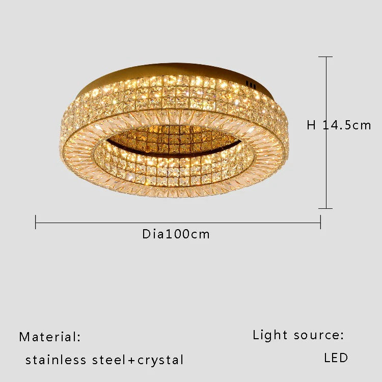 Modern Two-Tier Crystal Ceiling Light for Bedroom &amp; Living Room