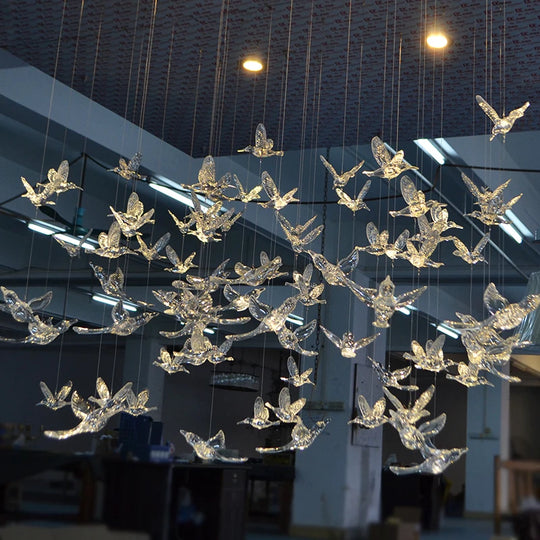 Acrylic Transparent Bird Crystal Pendant – Decorative Hanging Ornament for Home &amp; Events