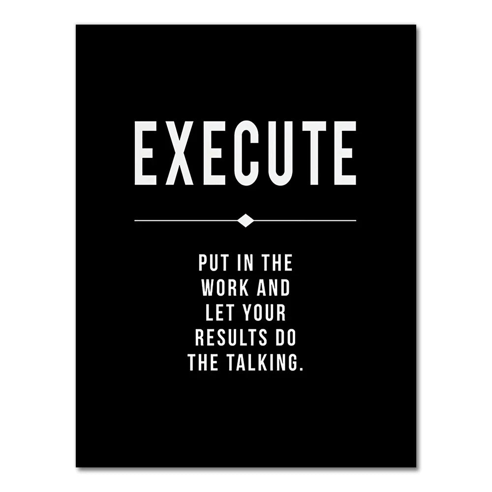Hustle Grit Grind Success Motivational Canvas Wall Art