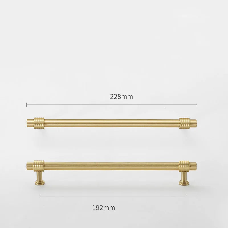 Satin Gold Furniture Handle – Solid Brass Pulls and Knobs for Cabinets and Wardrobes (50–358mm)