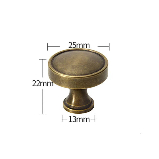 Antique Brass Round Cabinet Knobs – Vintage Drawer &amp; Cupboard Pulls