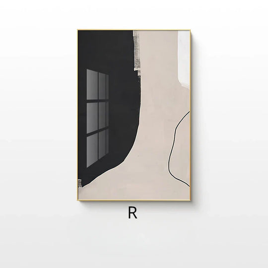 Neutral Shades Beige Brown Abstract Canvas Wall Art Unframed