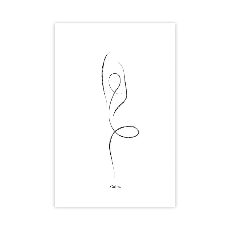 Minimalist Yoga Line Art Canvas Wall Art