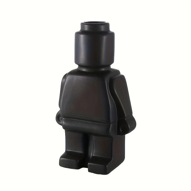 Ceramic Robot Decorative Vase for Modern Tabletop Decor