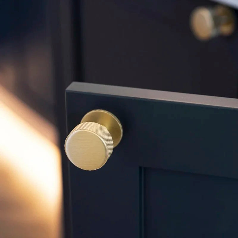 Knurled Brass Knobs – Gold &amp; Bronze Modern Cabinet Pulls