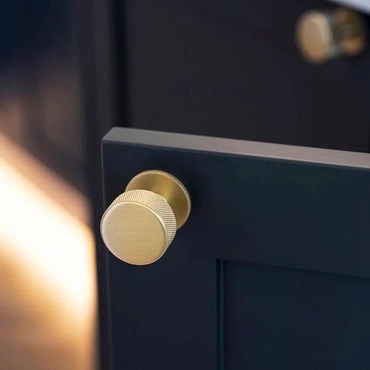 Knurled Brass Knobs – Gold &amp; Bronze Modern Cabinet Pulls