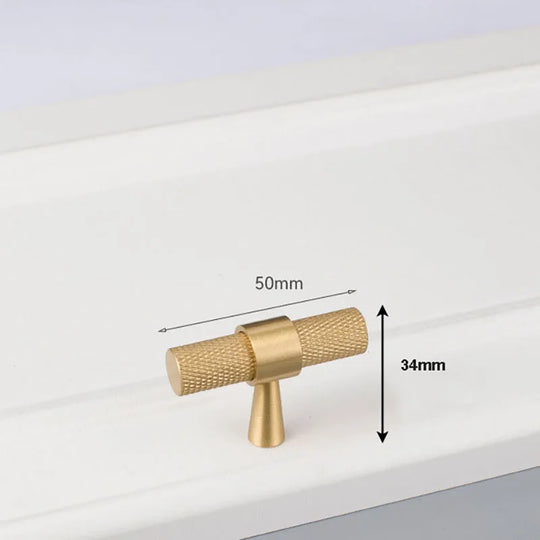 Solid Brass Knurled Cabinet Handles – Gold and Black Pulls and Knobs for Furniture