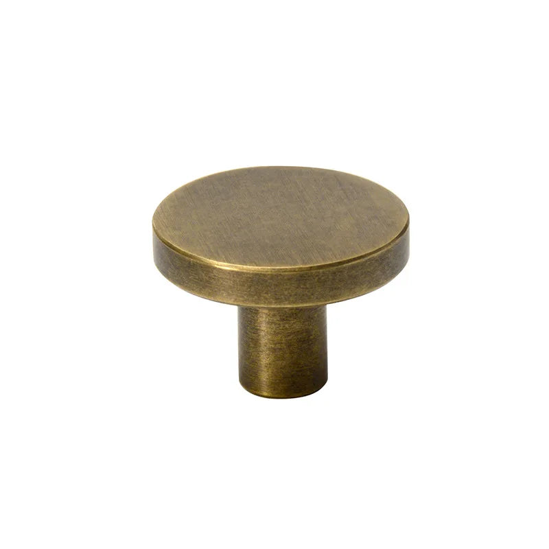Antique Brass Round Cabinet Knobs – Vintage Drawer &amp; Cupboard Pulls