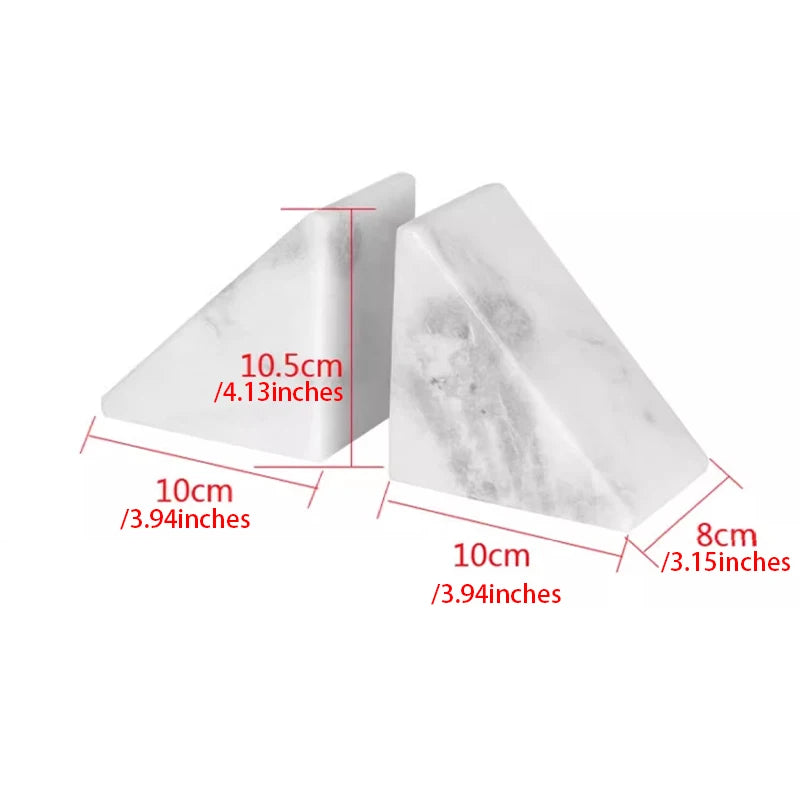 Natural White Marble Decorative Bookend for Shelf and Desk