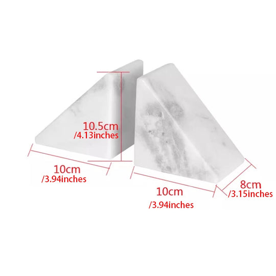 Natural White Marble Decorative Bookend for Shelf and Desk