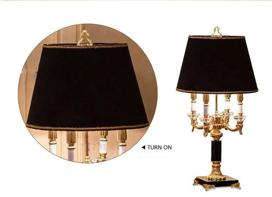 Luxury Black Crystal Table Lamp for Bedroom &amp; Living Room