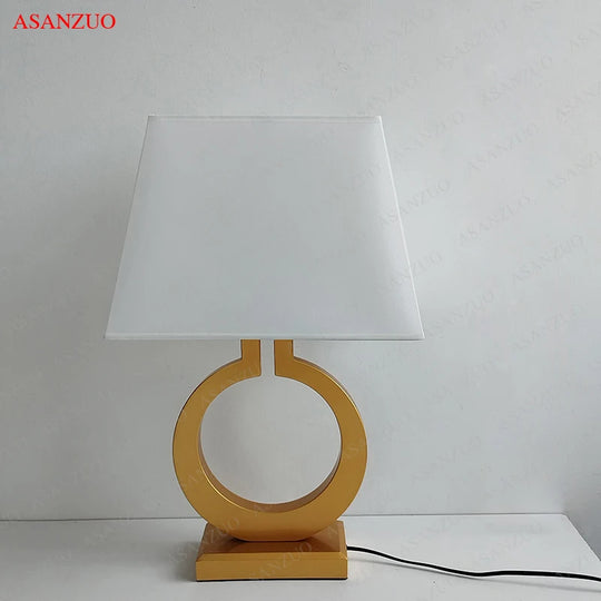 Luxury Gold Fabric Table Lamp for Living Room &amp; Bedroom