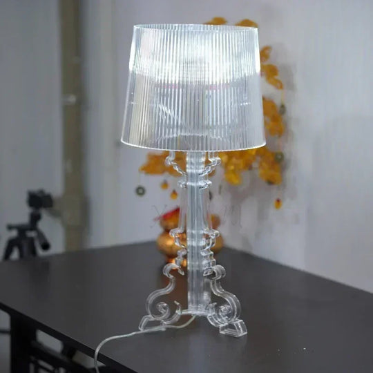 Transparent White Baroque Ghost Table Lamp for Bedroom &amp; Living Room