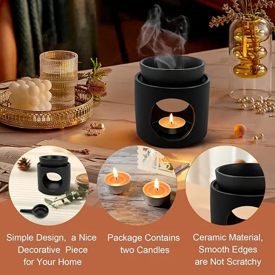 3 In 1 Ceramic Candle Essential Oil Incense Burner