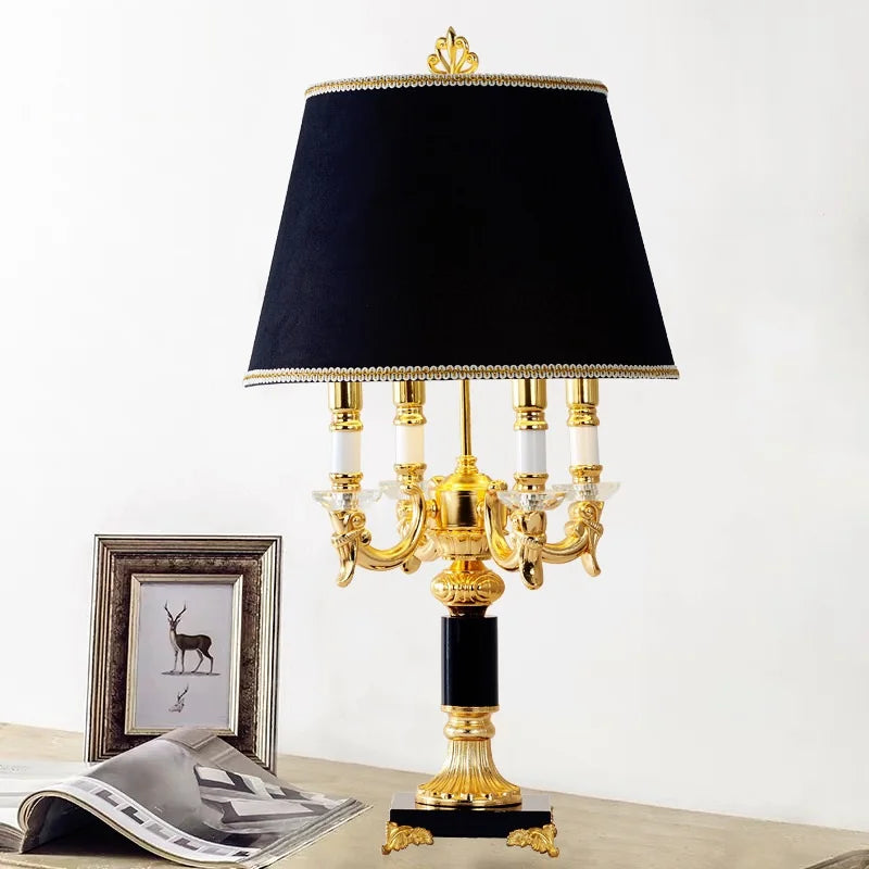 Luxury Black Crystal Table Lamp for Bedroom &amp; Living Room