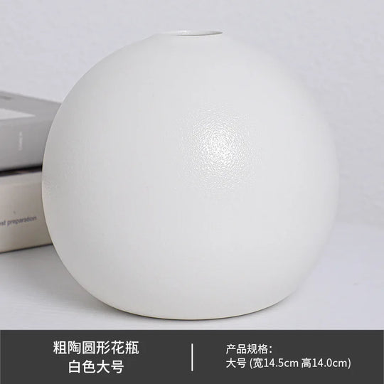 Black and White Ceramic Ball Vase for Hydroponic Flower Decor