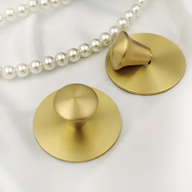Single Hole Brass Knobs with Round Mat – Gold Cabinet &amp; Drawer Pulls