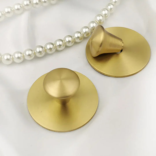 Single Hole Brass Knobs with Round Mat – Gold Cabinet &amp; Drawer Pulls