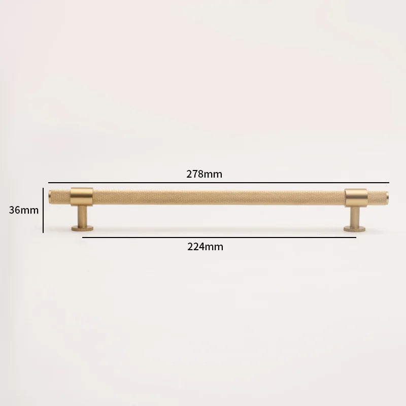 Knurled Brass Handles – Modern Pulls and Knobs for Cabinets and Wardrobes (28–278mm)