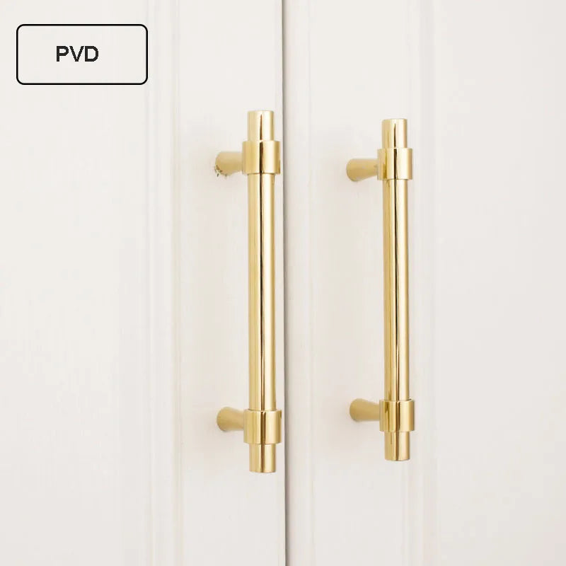 Nordic Brass Furniture Handles – Modern Bar Pulls for Cabinets and Wardrobes (50–500mm)