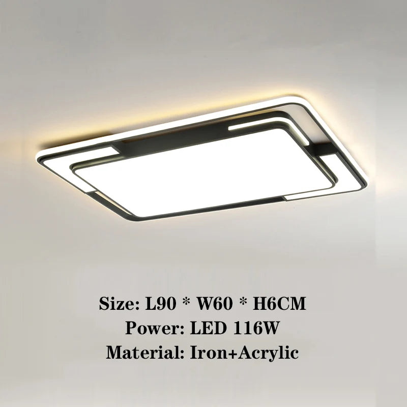 Remote Control Square LED Ceiling Lamp for Living &amp; Dining Room