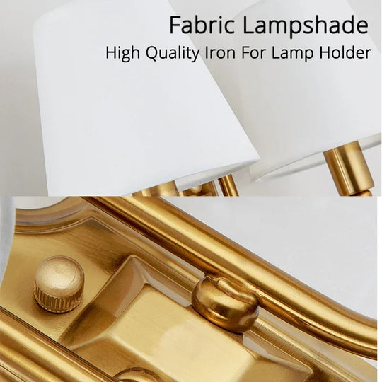 European Style Copper LED Wall Lamp for Bedroom &amp; Living Room