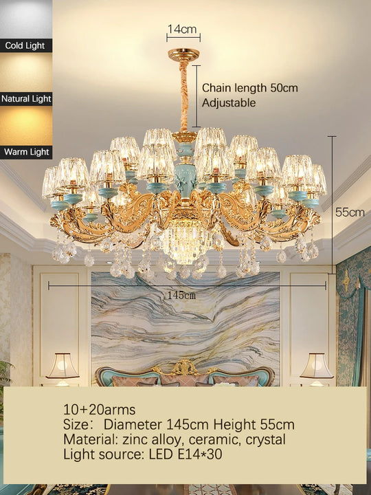 Luxury Umbrella Crystal Chandelier – European-Style Pendant for Villas &amp; Hotels