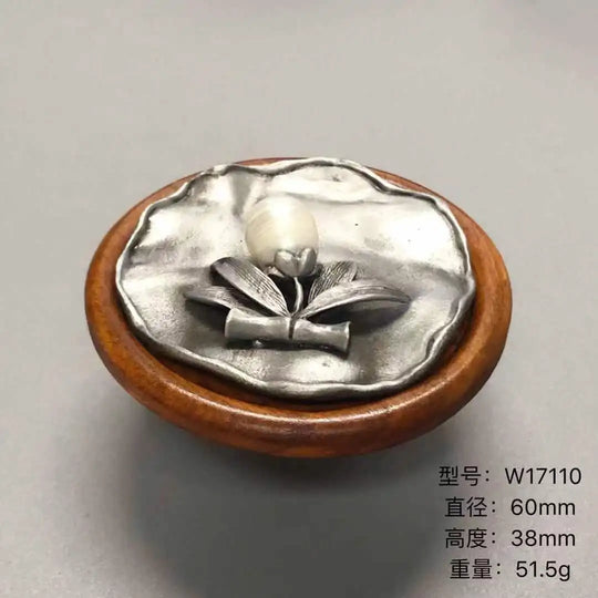 Handmade Wood &amp; Alloy Flower Knob Handles – Artistic Cabinet Pulls